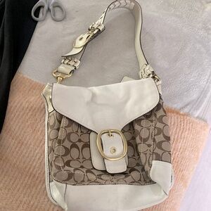 Coach bleeker vintage white leather beauty-rare beauty